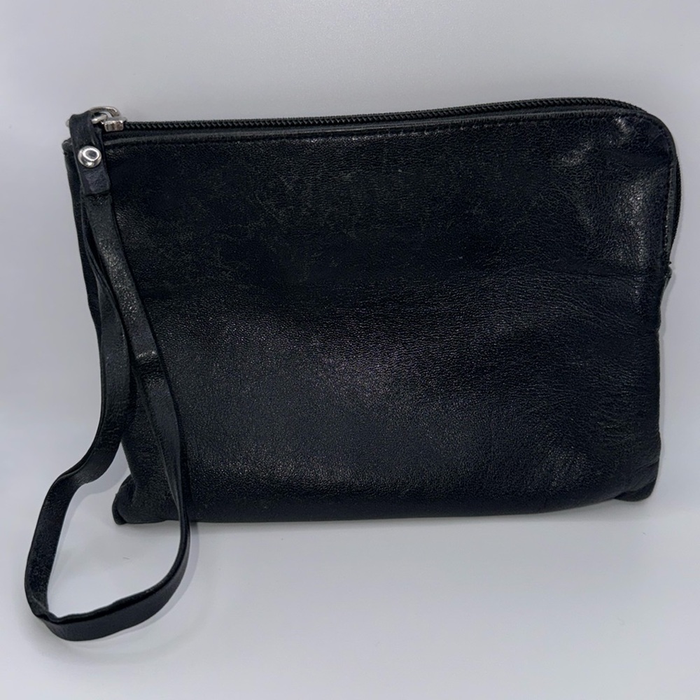 Valentina Black Genuine Leather Made in Italy Wrsitlet Bag